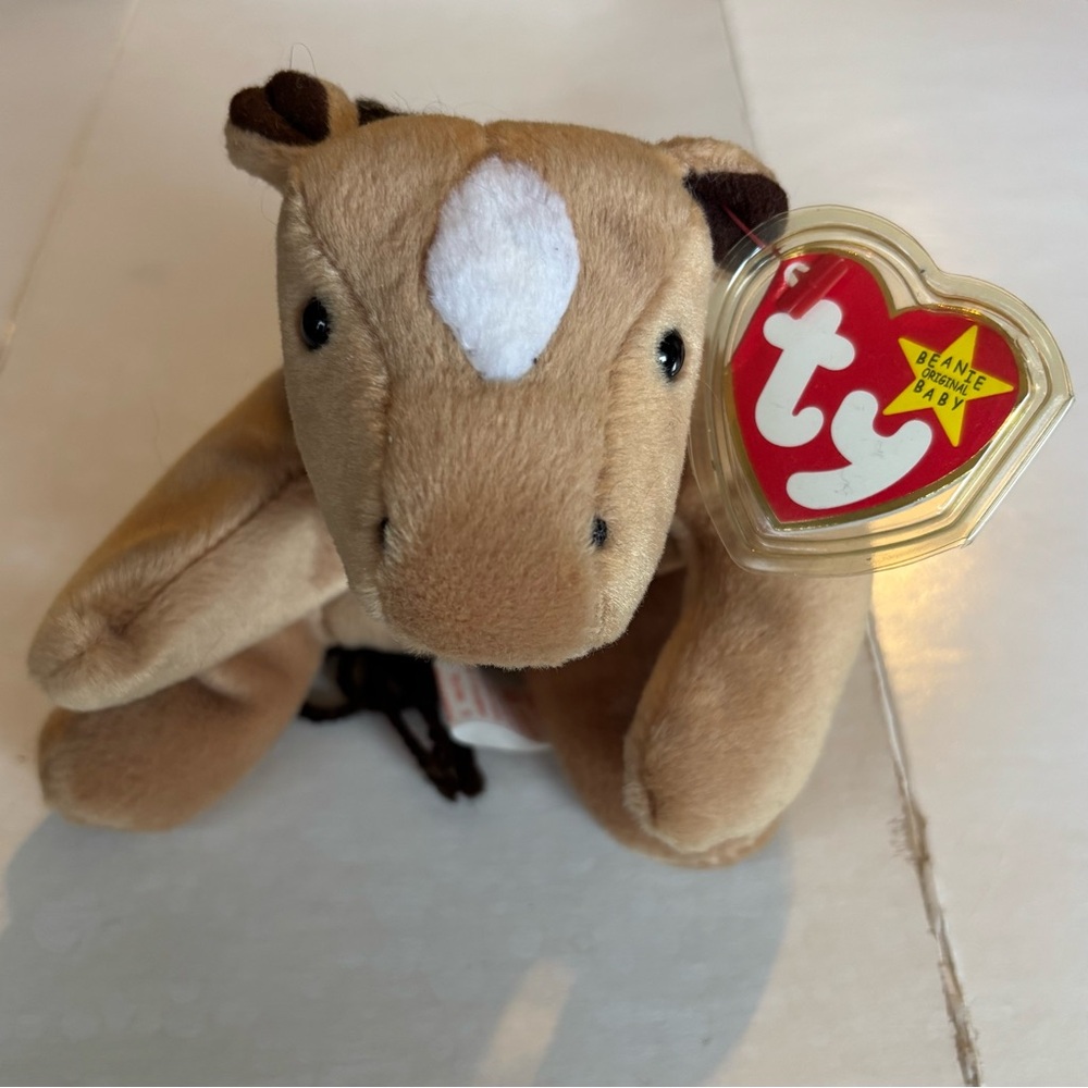 TY Beanie Baby DERBY Star Face Horse Stuffed Horse 1995 Pony Plush Vintage